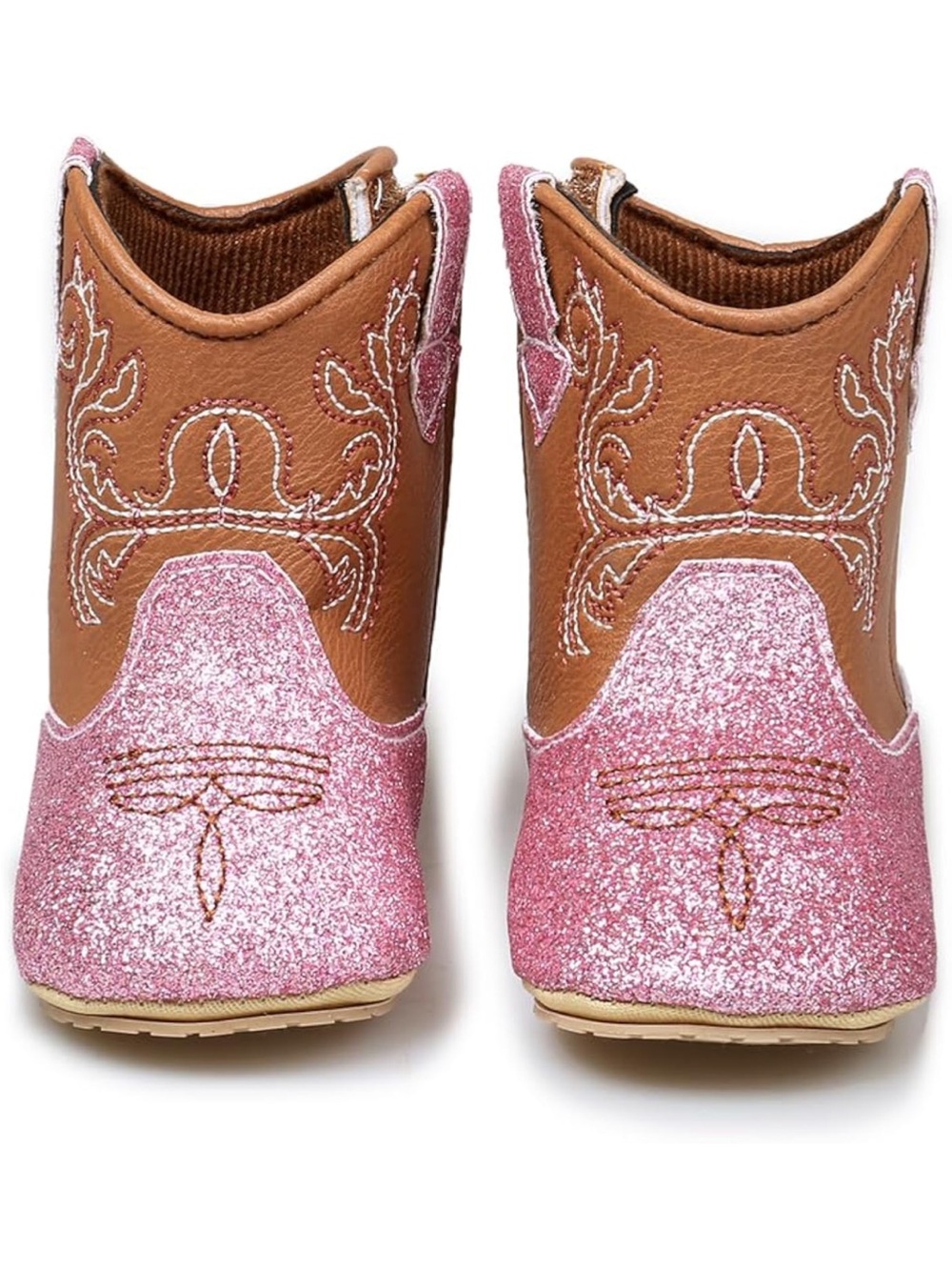 Girls Pink Glitter Cowboy Boots - Kids Western Shoes